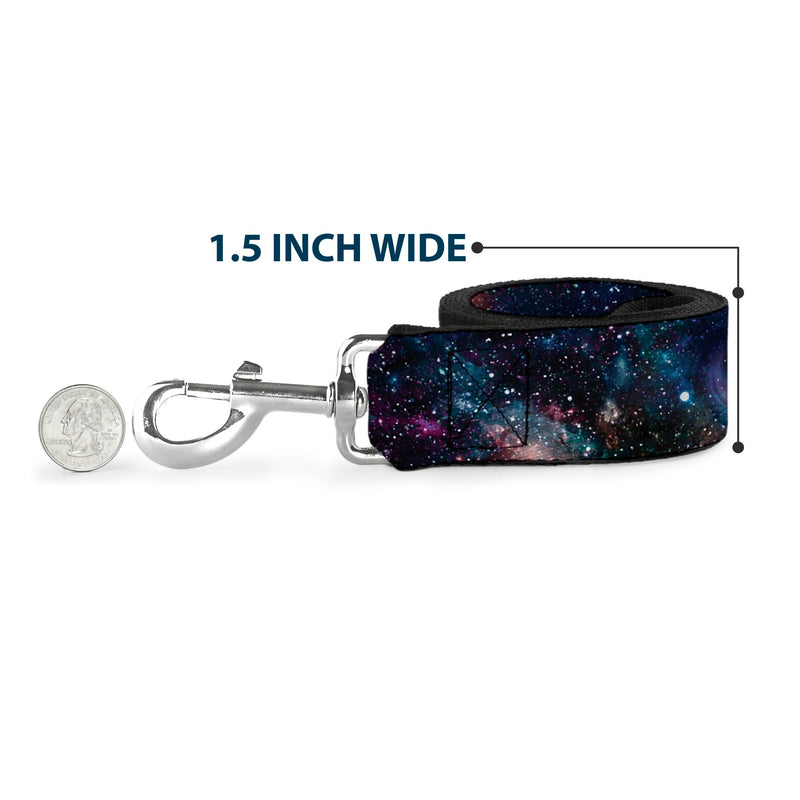 Buckle-Down Pet Leash - Galaxy Collage - 6 Feet Long - 1.5" Wide Multicolor