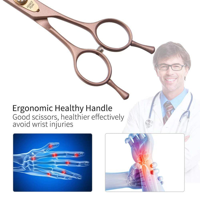 Fenice Peak Professional Curved Dog Grooming Scissors 8'' Rose Gold 440C Stainless Steel Pet Cutting Shears Safety Trimming Shearing for Dogs Cats Curved Shear 8'' - PawsPlanet Australia
