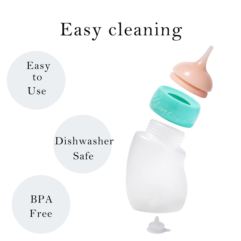 Kitten Feeder Bottle, Silicone Feeding Nipple and Syringes for All Breed of Kittens and Other Animals (150ml Bottle+2 Sizes Nipple(S/M)+1 Syringe) Kitten/Toy Puppy (150ml) - PawsPlanet Australia