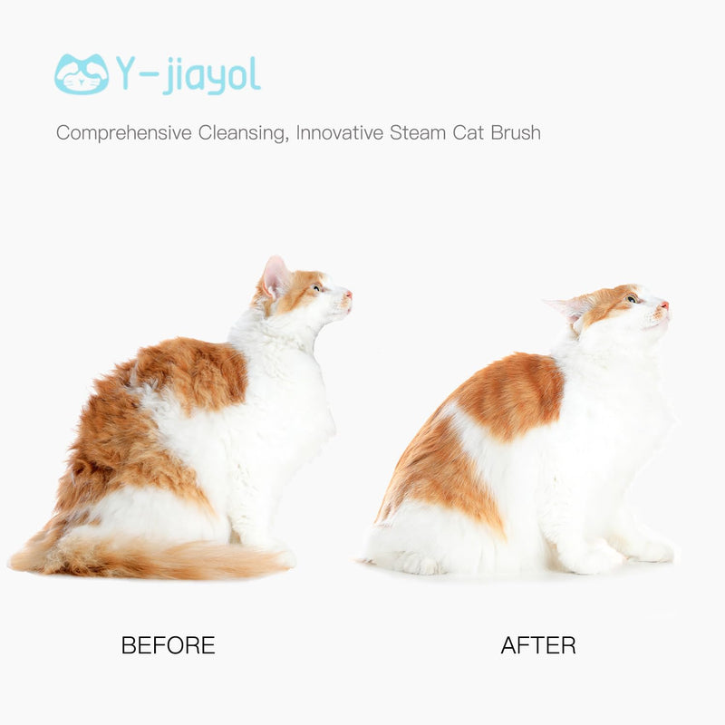 Cat Steam Brush for Shedding,Cat Brushes for Indoor Cats-3-in-1 Self-Cleaning Grooming Tool for Long & Short Haired Cats, Removes Loose Hair & Reduces Shedding,with One-click Cleaning Button (White) White - PawsPlanet Australia