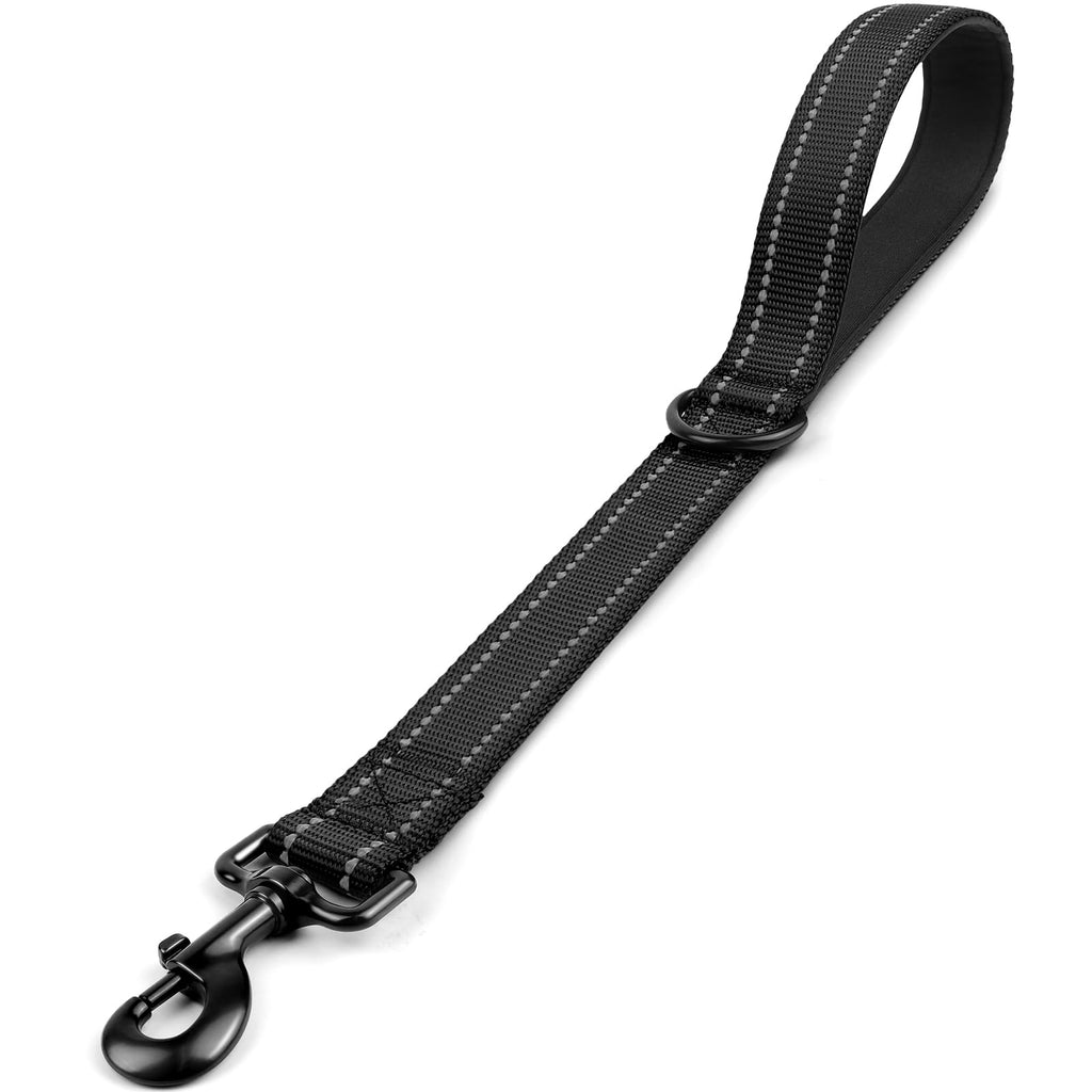 Joytale Strong Short Dog Leash 18 Inch, 1.2 Inch Wide Heavy Duty Traffic Leash for Dogs with Padded Handle, Short Leash for Dog Training Control, Reflective Leashes for Medium and Large Dogs, Black