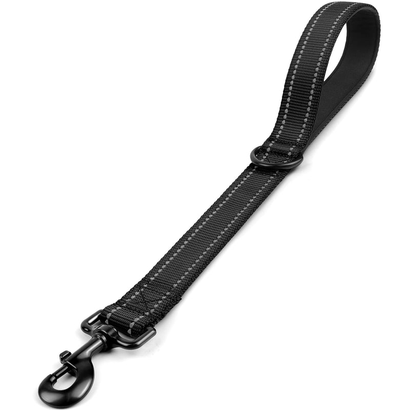 Joytale Strong Short Dog Leash 18 Inch, 1.2 Inch Wide Heavy Duty Traffic Leash for Dogs with Padded Handle, Short Leash for Dog Training Control, Reflective Leashes for Medium and Large Dogs, Black