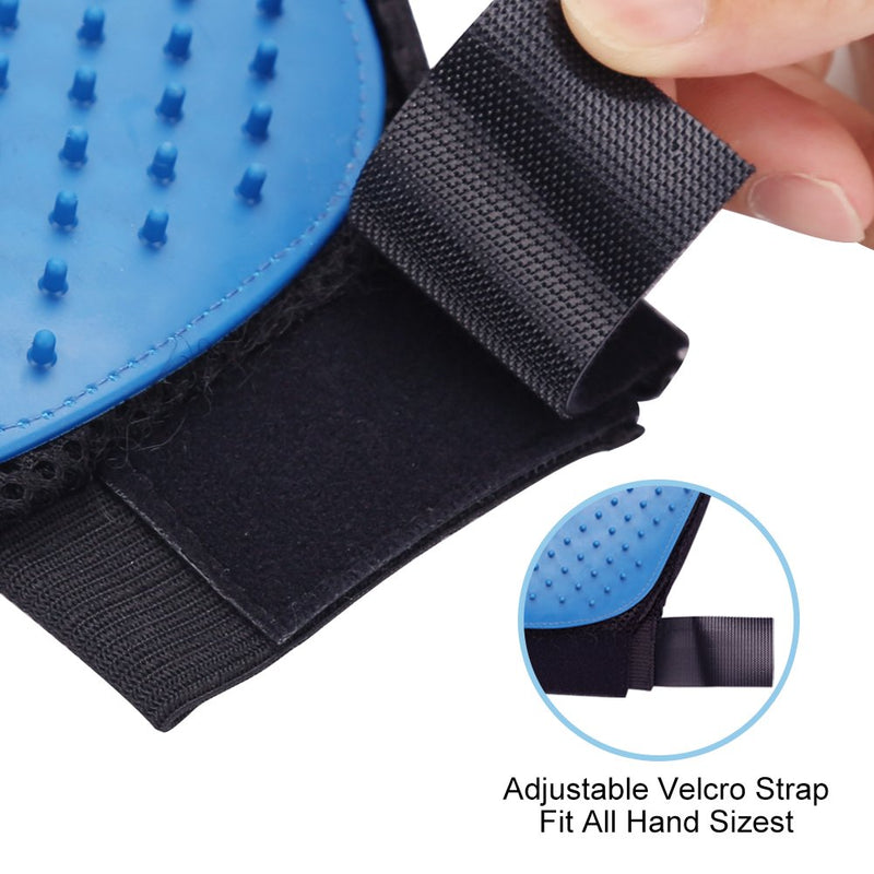2PCS Pet Grooming Glove, Dog Brush Glove, Gentle Deshedding Brush Glove,Mess-Free Grooming Efficient Pets Hair Remover Mittens Washing Gloves for Short and Long Hair Dogs & Horses & Cats (Blue) - PawsPlanet Australia