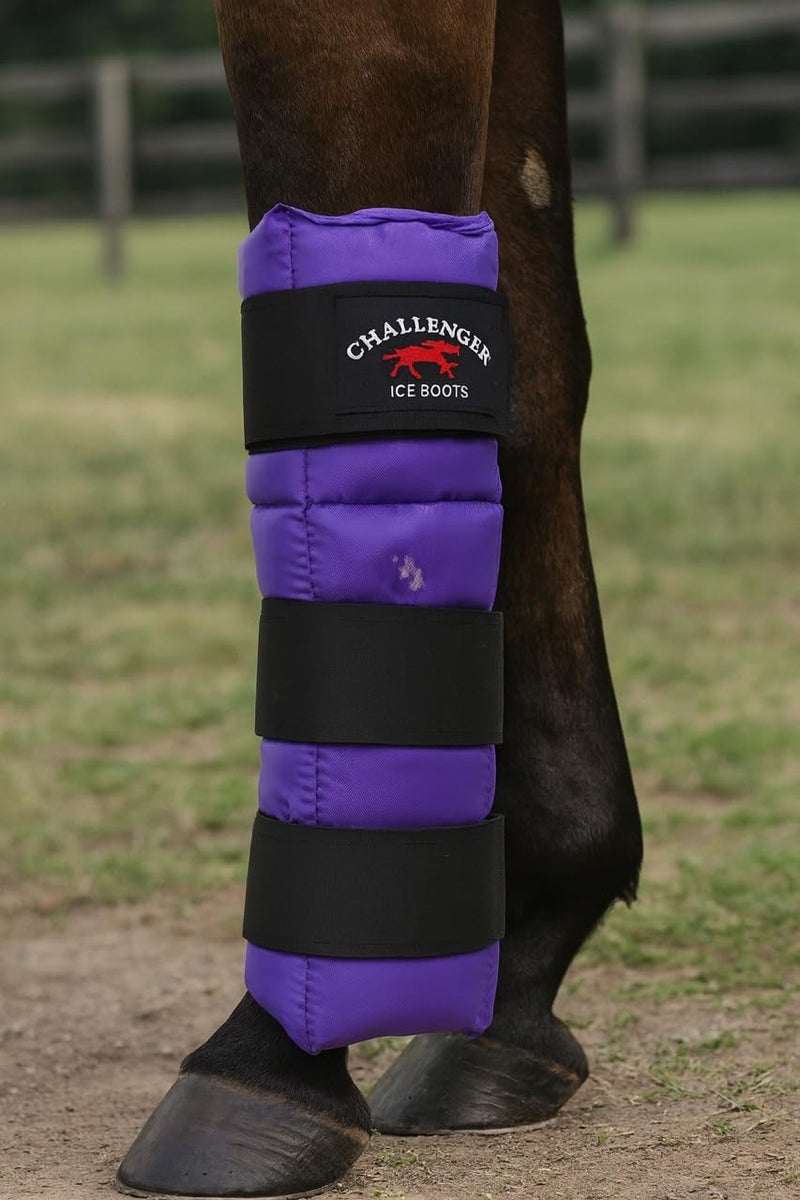 Horse Cooling Gel Leg Wrap – Quick-Cooling Therapy Wrap for Exercise, Injury Relief & Recovery, Purple (41GR01PR)