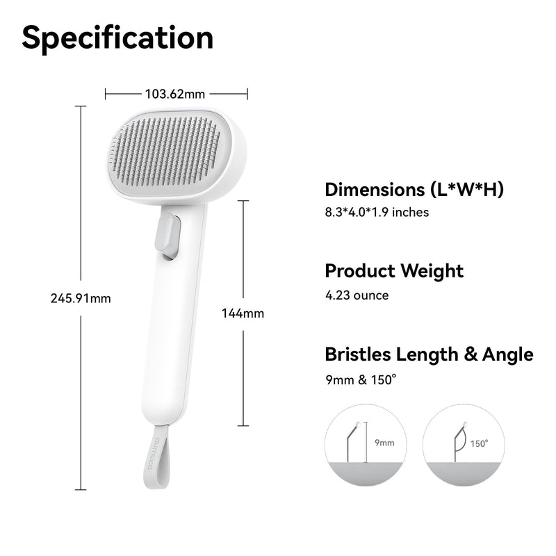 Aumuca Cat Brush for Shedding, Cat Brushes for Indoor Cats, Cat Brush for Long or Short Haired Cats, Cat Grooming Brush Cat Comb for Kitten Rabbit Massage Removes Loose Fur White - PawsPlanet Australia