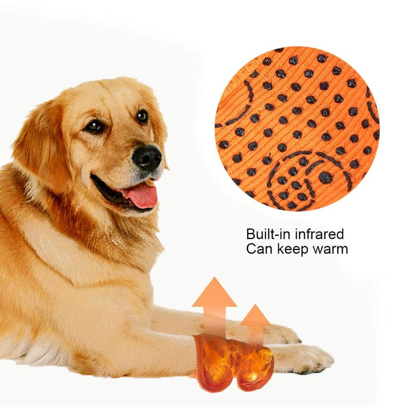 Zerodis Pack of 2 Pet Legs Brace Recovery Strap Bracket Elbow Protection Leg Warmers Knee Pads Surgery Wound Gaiters Protection Post-Operative Arthritis Leggings for Dogs Cats Pets (M - Orange)