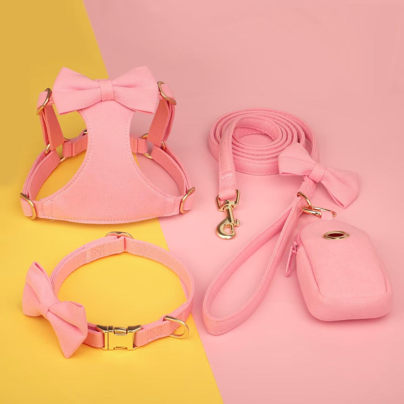 Beirui Adorable Small Dog Harness Collar Leash Set,Cute Puppy Harness with 3 Bows for XS Dogs,Yorkie,Adjustable Step-in Vest for Walking,Parties&Holiday Outfits(Pink,XS) XS: Fit 4-8lbs Pink - PawsPlanet Australia