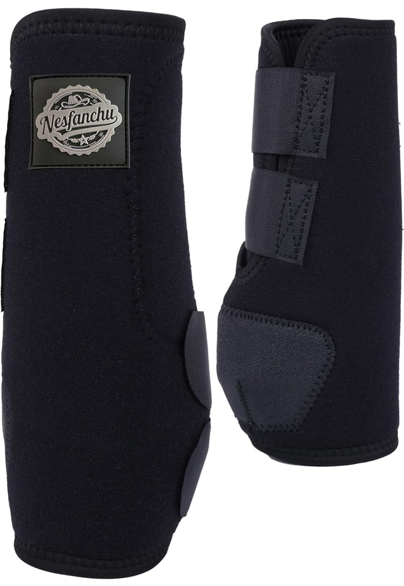 Sports Medicine Horse Boots,Nesfanchu Protective Boot for Horses,Protection & Shock Absorber,Suitable for Jump Training & Trails,2 Pack Breathable Material Design (Black, Large) Black