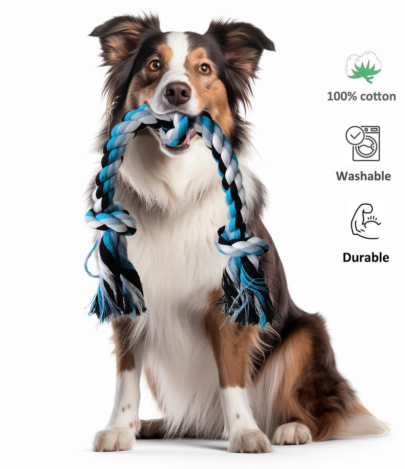 8 Pack Dog Toys for Aggressive Chewers - Indestructible Rope & Teething Chew Toys for Puppy, Durable Sturdy Interactive Essentials for Medium Breed - PawsPlanet Australia