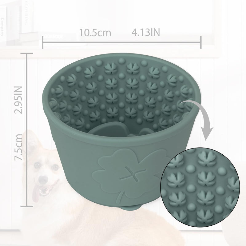 Silicone Lick Bowl for Dogs ，Freeze Bowl for Dogs with Suction Cups for Dog Anxiety Relief, Dog Enrichment Toys,Dog Freeze Bowl ，Interactive Dog Puzzle Toy(Dark Green) Dark green - PawsPlanet Australia