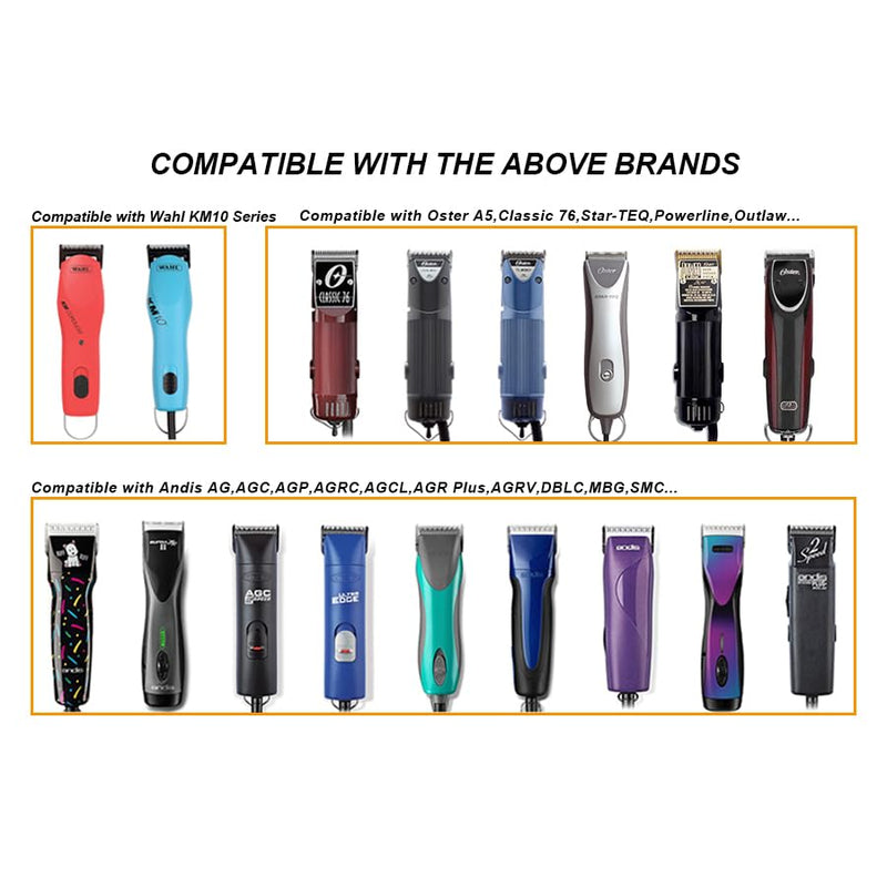 Size3-1/2 Professional Detachable Replacement Ceramic Blades Set,Compatible with Andis AGC,BDC,BGC,MBG Series,Oster Classic 76/Star-Teq/Power-Teq Clippers，Cut Length 3/8-Inch(9.5mm) 3-1/2 9.5mm - PawsPlanet Australia