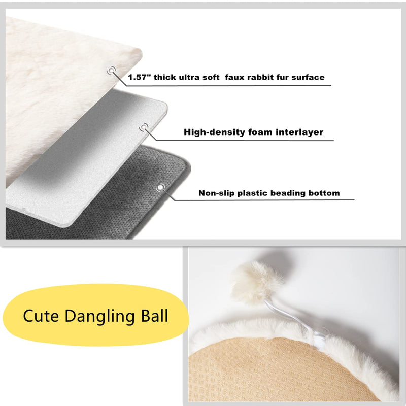 SHENGOCASE 2-Pack 12"x15.7" Rectangular Faux Rabbit Fur Cat Tree Tower Replacement Cushion Pad for Window Perch, Dog Carrier Bed House Cage 11.8“ x 15.7" Cream - PawsPlanet Australia