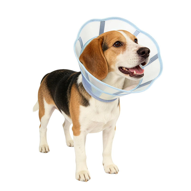 Touchdog Soft Dog Cone Collar,Waterproof & Foldable Elizabethan Collar for Dogs After Surgery, No Lick Recovery E-Collar, Comfortable Protective Cone Alternative for Small Medium Large Dogs (Blue, S) Blue