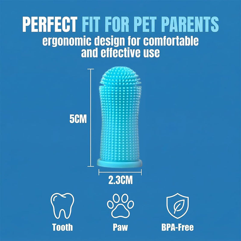 Pack of 10 Dog Toothbrush, Silicone Finger Toothbrush Set for Dogs, Dental Care Finger Cots, Multicolored Available for Puppies and Adult Dogs