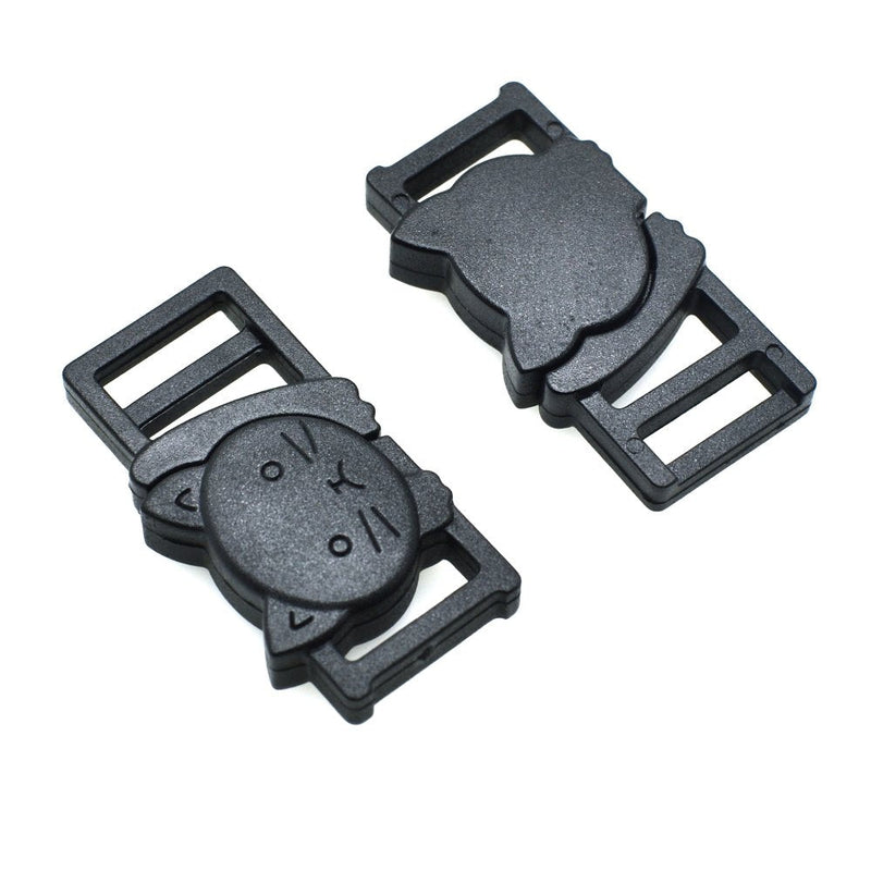 25pcs 3/8" Safty Breakaway Buckles for Cat Collar Black - PawsPlanet Australia
