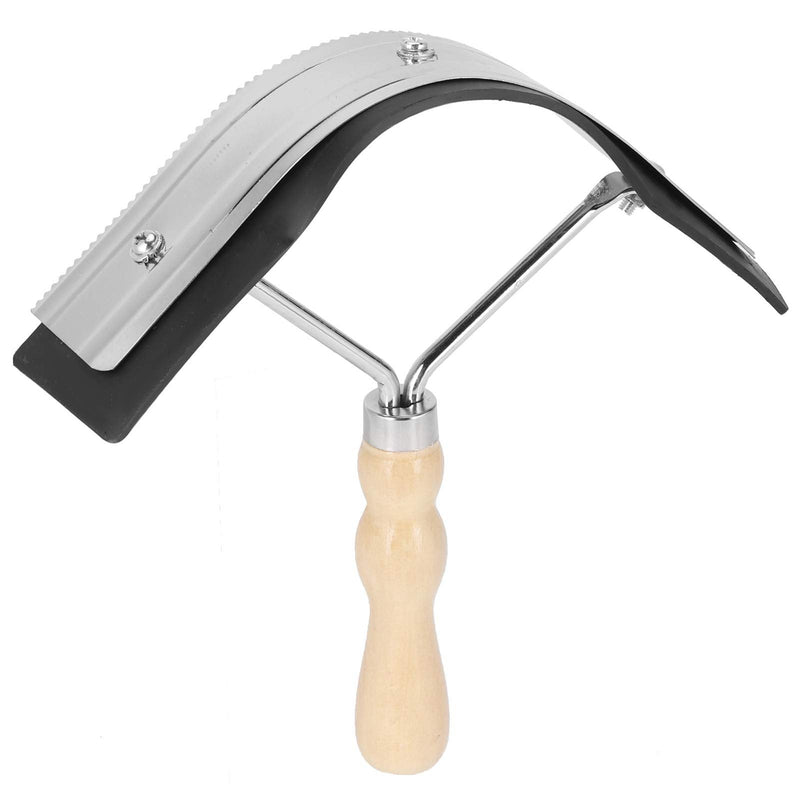 KIMISS Horse Sweat Scraper with Wooden Handle - Nonslip Grooming & Tool for Horse, Cattle, Donkey - Essential Farm Equipment for Livestock Care
