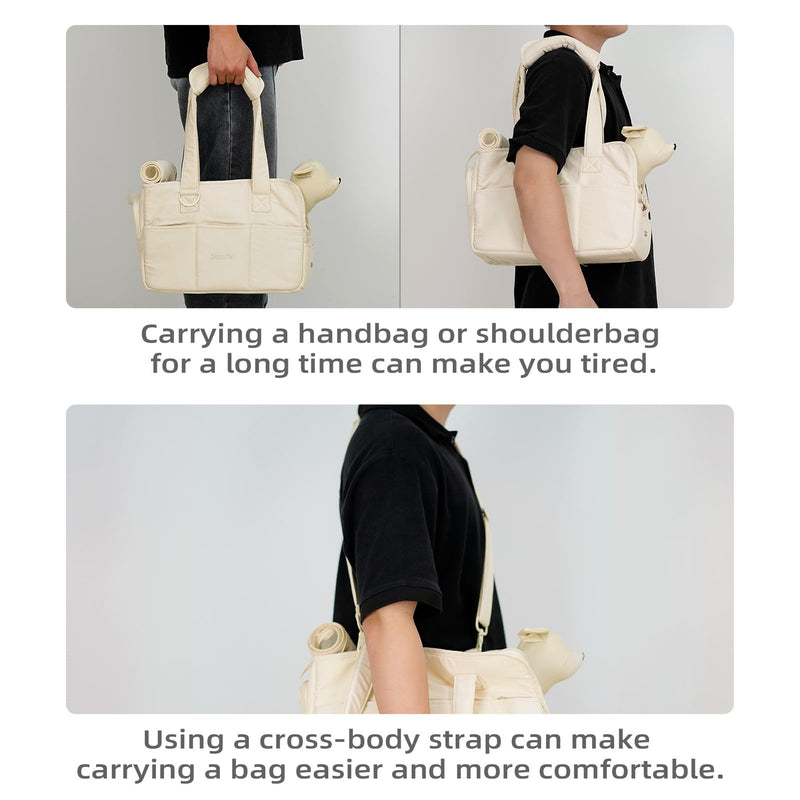 Pet Carrier Strap - Lightweight and Comfortable Pet Carrier Accessories for Easy Travel - Reduces the Load of Carrying Your Pet (Beige) Beige - PawsPlanet Australia