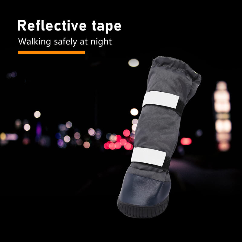 & Dog Rain Boots with Waterproof Material , Dog Winter Boots Keeps Your Pet Warm, Reflective Straps and Anti-Slip Sole, Dog Snow Boots for Snowy Day( 4PCS/Set ) S(Insole width: 2.0'')