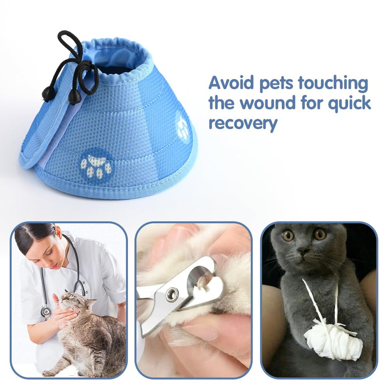 Soft Cat E Collar，Cat Recovery Collar，Adjustable Cat Cone Collar Elizabethan Collar Does Not Block Vision - PawsPlanet Australia