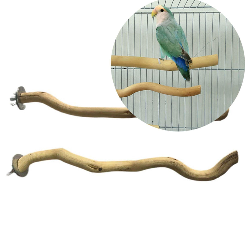 Allazone 5 PCS Natural Parrot Perch Bird Stand Wooden Parrot Perch Stand Parakeet Climbing Standing Branches Toy for Small Lovebirds Budgies Cockatiels