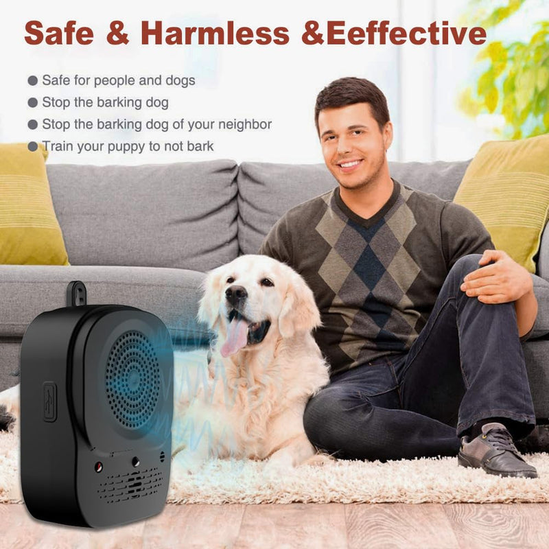 Zigzagmars Anti Barking Device, 4 Modes Ultrasonic Dog Bark Control Box, Rechargeable Bark Deterrent for Dogs, Waterproof Indoor & Outdoor Use for Effective Dog Training & Behavior Correction
