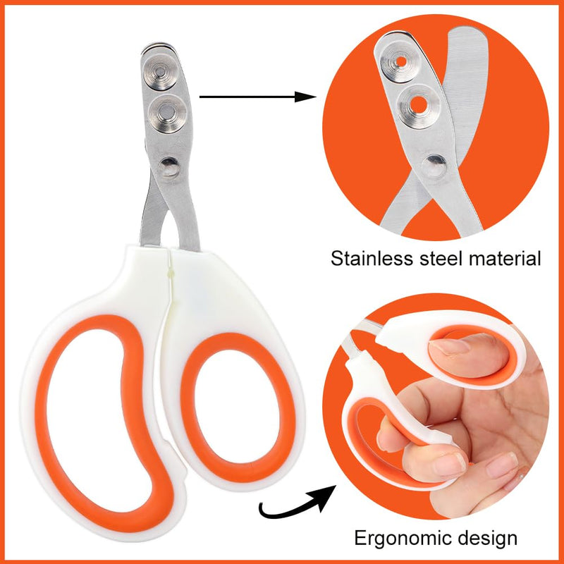 Bearded Dragon Nail Clippers, Stainless Steel Cat Nails Trimmer, Small Animal Nail Clippers for Birds Hamsters Rabbits Chameleon, Bearded Dragon Supplies Professional Claw Trimmers(Orange) - PawsPlanet Australia