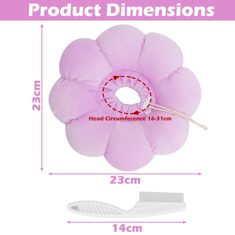 Soft Cat Collar with 1 Flea Comb, Cat Collar Lick Protection Cat, Adjustable Collar for Cats and Small Dogs, Cat Collar Recovery Cat Collar After Surgery (Purple, M)