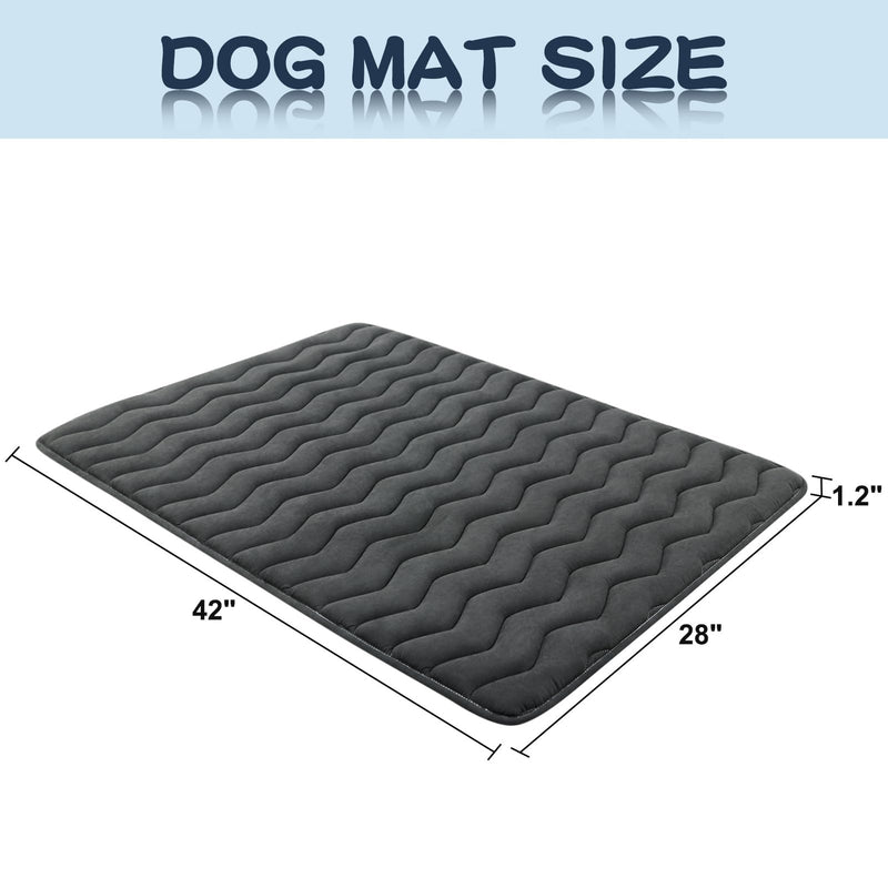 Bubble bear Dog Crate Mat - Upgraded Thick, Ultra Soft, Washable & Anti-Slip Kennel Pad for Small/Medium/Large Dogs, Dark-Hued to Hide Stains (42"x28") Upgraded Thick Black 42.0"L x 28.0"W - PawsPlanet Australia