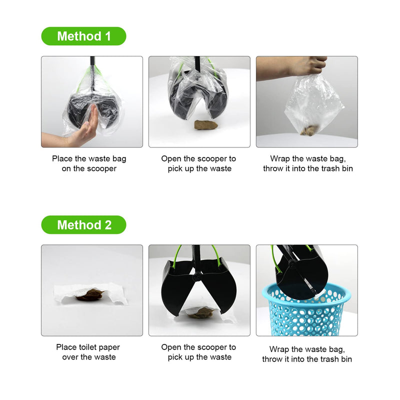 SZHLUX 28" Pooper Scooper, Foldable Dog Pooper Scooper with Unbreakable Material and Durable Spring for Grass and Gravel, Green - PawsPlanet Australia
