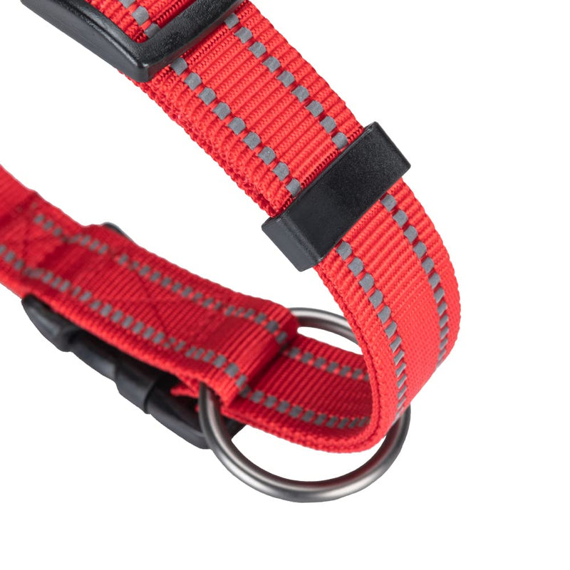EXCELLENT ELITE SPANKER Reflective Dog Collar Classic Breathable Nylon Adjustable Pet Collar with Quick Release Buckle for Boy Girl Male Female Puppies Small Medium Large Dogs Walking Training Red-S S - PawsPlanet Australia