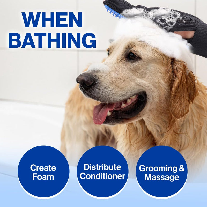 Pet Grooming Set with Dog Washing Gloves for Bathing and Silicone Dog Toothbrush, Pet Grooming Gloves for Dogs, Cats and Horses with 259 Tips Suitable for Hands Sized Medium & Large (PG Set 3) - PawsPlanet Australia