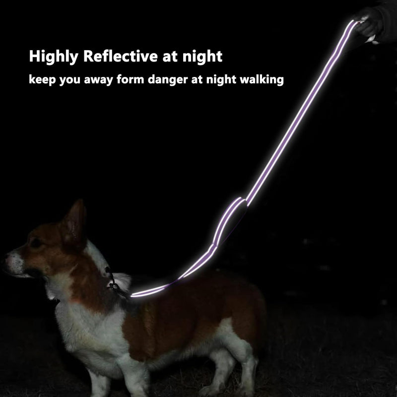 6 FT Dog Leash with 2 Padded Handle Nylon Reflective Dogs Leashes for Small Medium Large Dogs Purple Large : 1" x 6 FT - PawsPlanet Australia