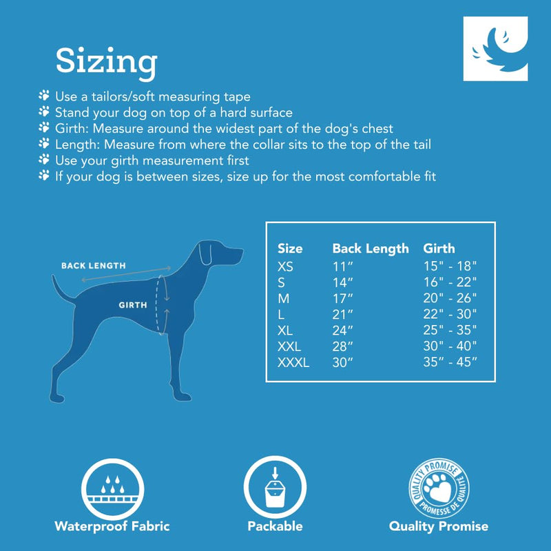 RC Pet Products Waterproof, Stylish, Comfortable Packable Rain Poncho | XX-Large Paper Planes - PawsPlanet Australia
