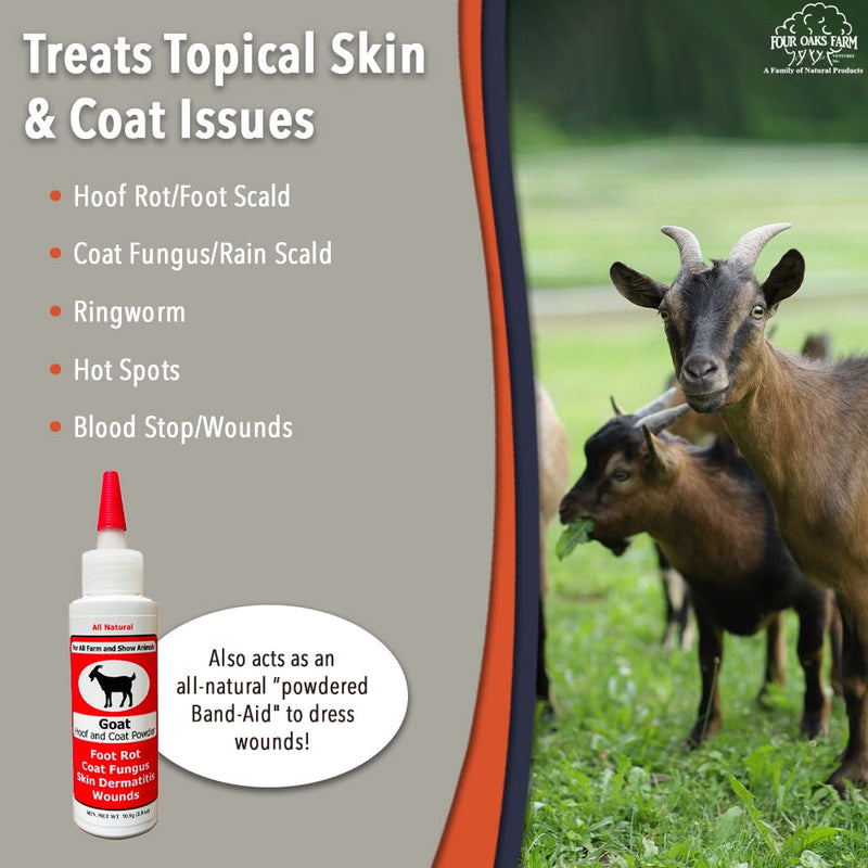 Goat Hoof & Coat Powder - Wound Care, Heals/Prevents Foot Rot, Skin Problems - All Natural, Non-Caustic, Easy to Use (2.5 oz) 2.5OZ - PawsPlanet Australia
