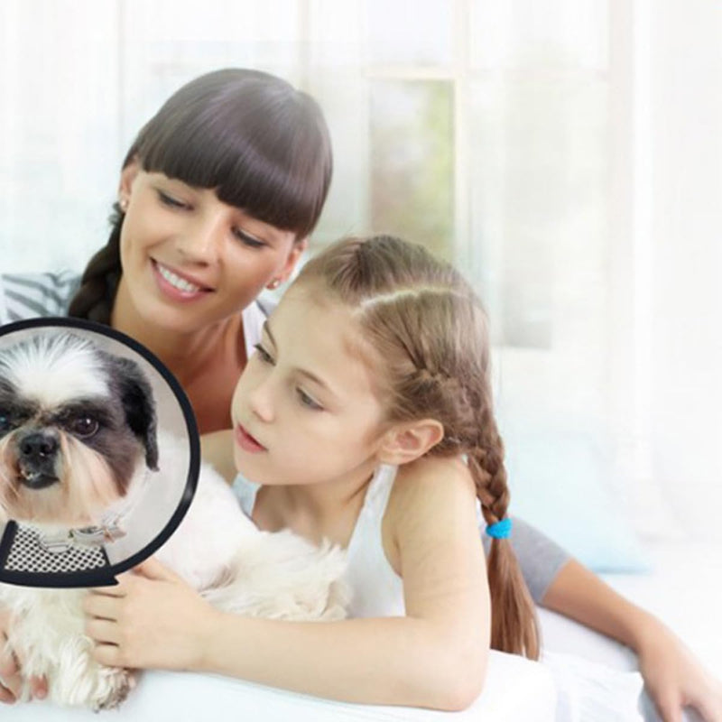 Garneck Elizabethan Collar for neck circumference 16-18cm for dogs and cats, 5 pieces, made of PP material, adjustable, protects wounds, surgical wounds, white, scratch protection