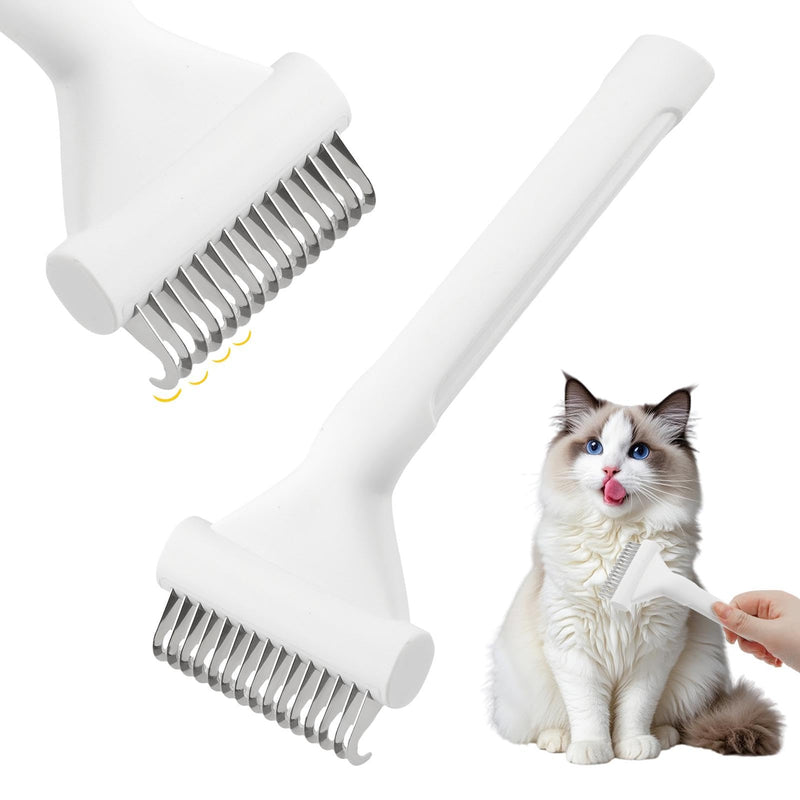 Cat Brushes, Dematting Deshedding Brush For Short Haired Cats & Dogs Cat Deshedding Brush Dematting Comb Gently and Effectively Remove Loose Hair and Matted Fur(COLOR:white) white - PawsPlanet Australia