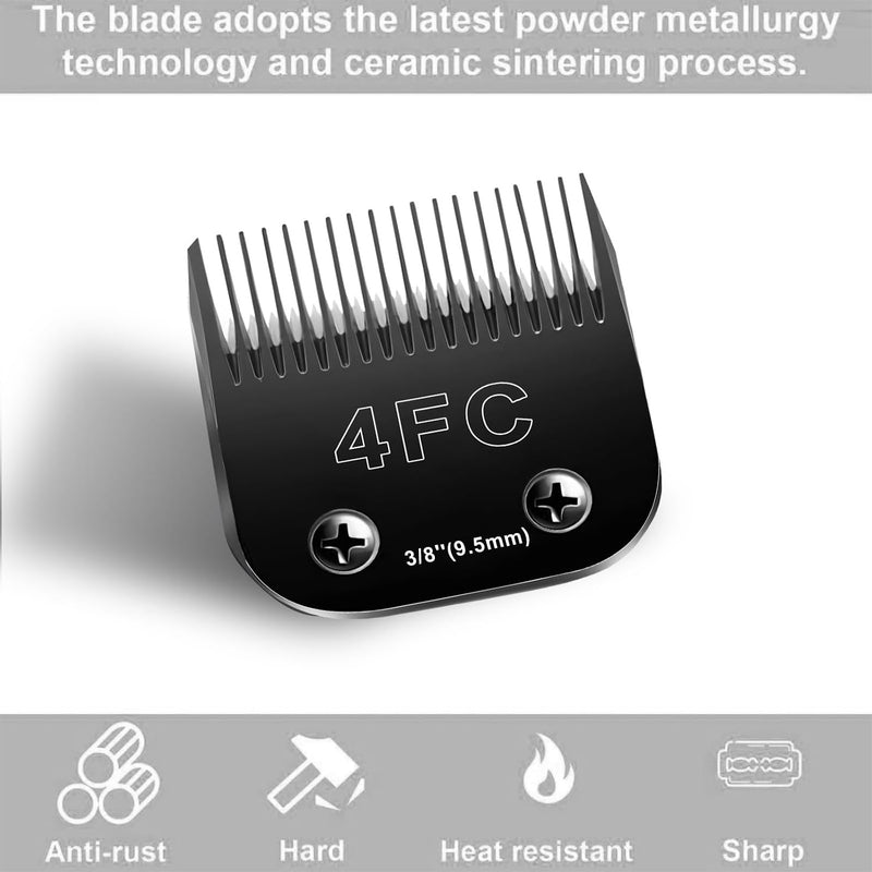 Audoc 4FC Blades Dog Grooming Blades Compatible with Andis/Oster A5/Wahl KM-10 Series Dog Clippers,Detachable Clipper Replacement Blade,Black(4FC/2PCS) 1PC 3-3/4FC: 1/2" (13 mm) - PawsPlanet Australia