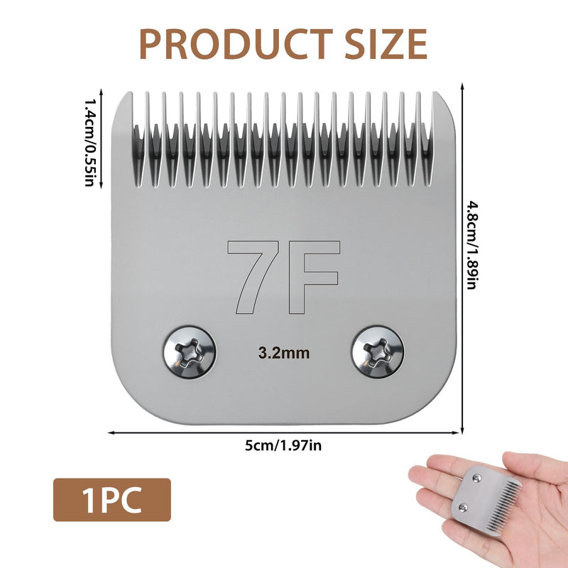 7F 3.2mm Steel Detachable Pet Clipper Blade, Professional Pet Clipper Blades, Compatible with Most Andis, Oster, Wahl, Conair, Sharp, Hardness Made of Steel - PawsPlanet Australia