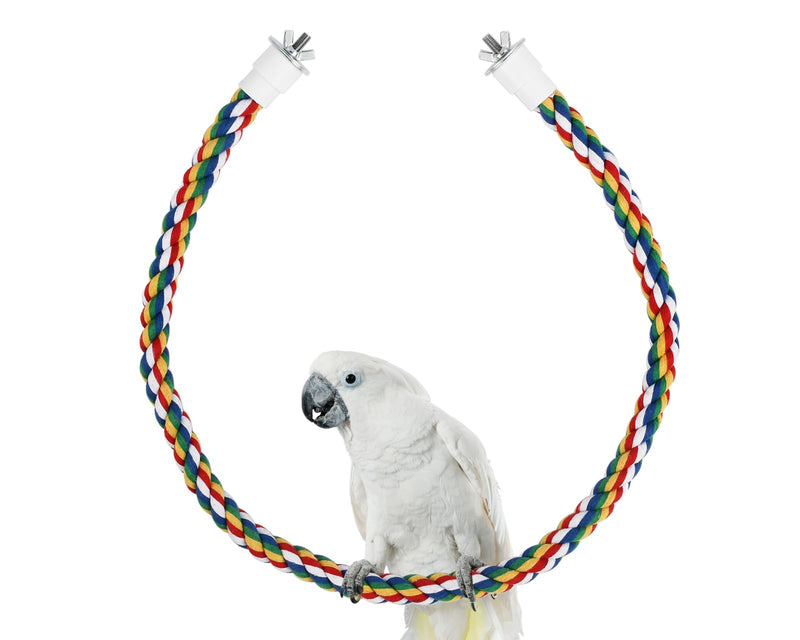 DS. DISTINCTIVE STYLE Bird Rope Perches Set of 2 Pieces (33 in+16 in), Colorful Cotton Rope for Birds, Bungee Style Perch Ideal for Parrots, Cockatiels, Lovebirds, and Budgies - PawsPlanet Australia