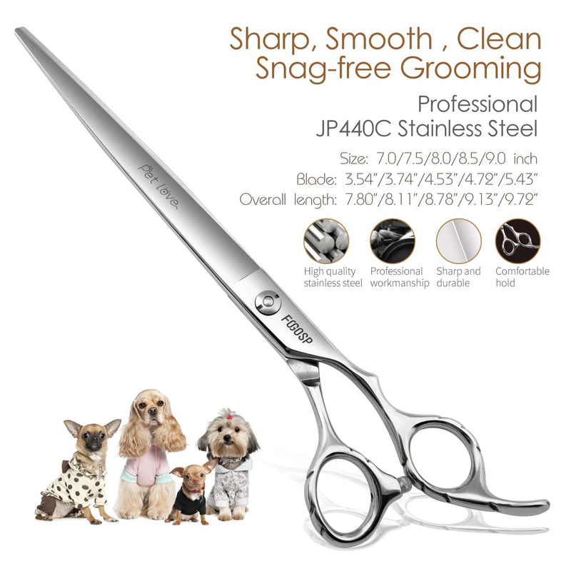 Straight Dog Grooming Scissors 8.0'' Professional Pet Grooming Shears for Thick Coat Medium Large Dog Cat (8.0 In, Straight) 8.0 inch - PawsPlanet Australia