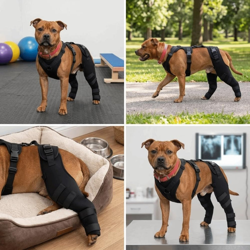 Dog Knee Brace for Hind Leg Support Breathable Joint Protector, Post-Injury Recovery & Wound Cover, Water-Proof for Small to Large Dogs(L) L