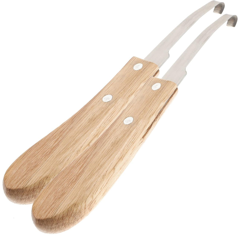 VANZACK 2Pcs Horseshoe Files with Wooden Handles Portable Stainless Steel Hoof Trimming Tools for Horses Efficient Hoof Cleaning and Repair