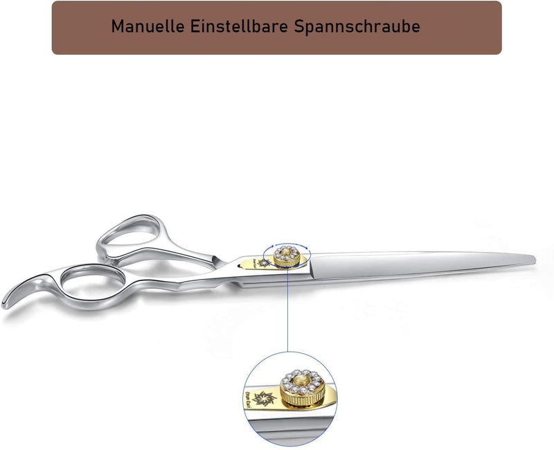 Dream Reach Professional 7" Dog Grooming Scissors - JP-440C Stainless Steel Pet Hair Cutting Shears for Trimming 7 Inch-straight Scissors - PawsPlanet Australia