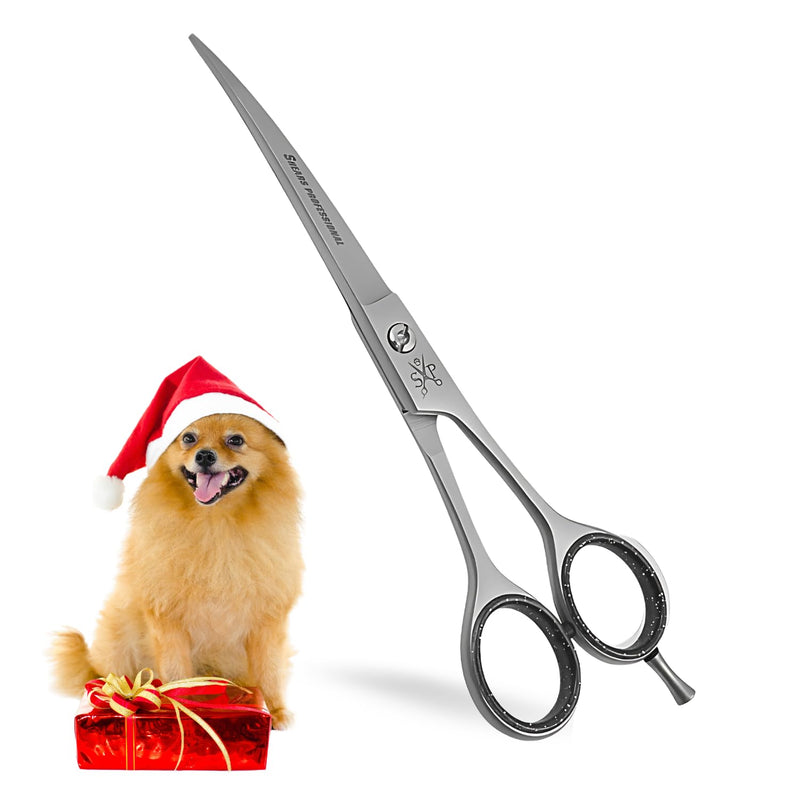 Curved Grooming Scissor for Dog Ergonomic Pet and Cats Trimming shear Long Sharp & Comfortable Grooming Scissor CVD 8 - PawsPlanet Australia