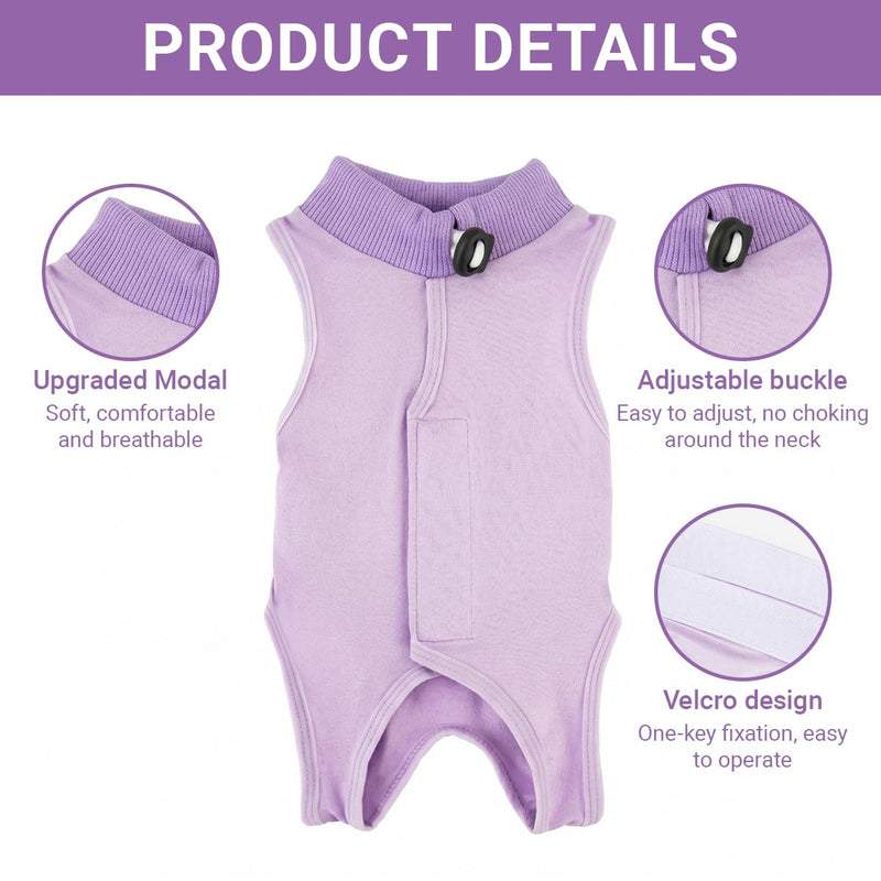 Cat Bodysuit After Surgery M Purple Recovery Suit Cat Bodysuit for Cat After Surgery and Castration, Cat Clothing Protective Suit Suitable for Recovery and Care
