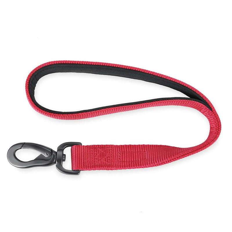 Hyhug Pets Premium Upgraded Durable Nylon 18 Inch Short Leash with Comfort Padded Neoprene Lined Handle for Medium Large Giant Dogs Daily Walking and Professional Training Lead. Red - PawsPlanet Australia