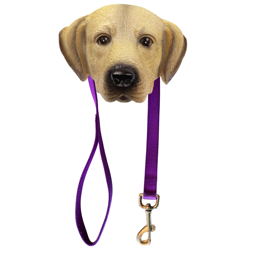 Yellow Lab Dog Leash Holder, Wall Mount, 4 x 2 x 3 Inches