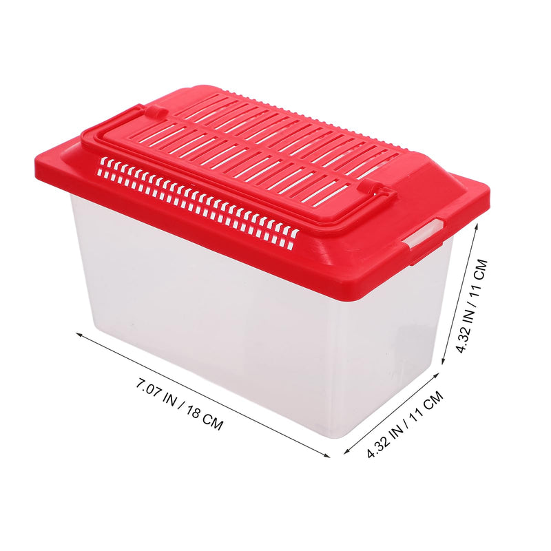 Portable Fish Tank Handheld Aquarium Transparent Turtle Box Compact Plastic Pet Hamster Carrier 7.08X4.33X4.33 Inches for Travel and Home Use 18x11cm