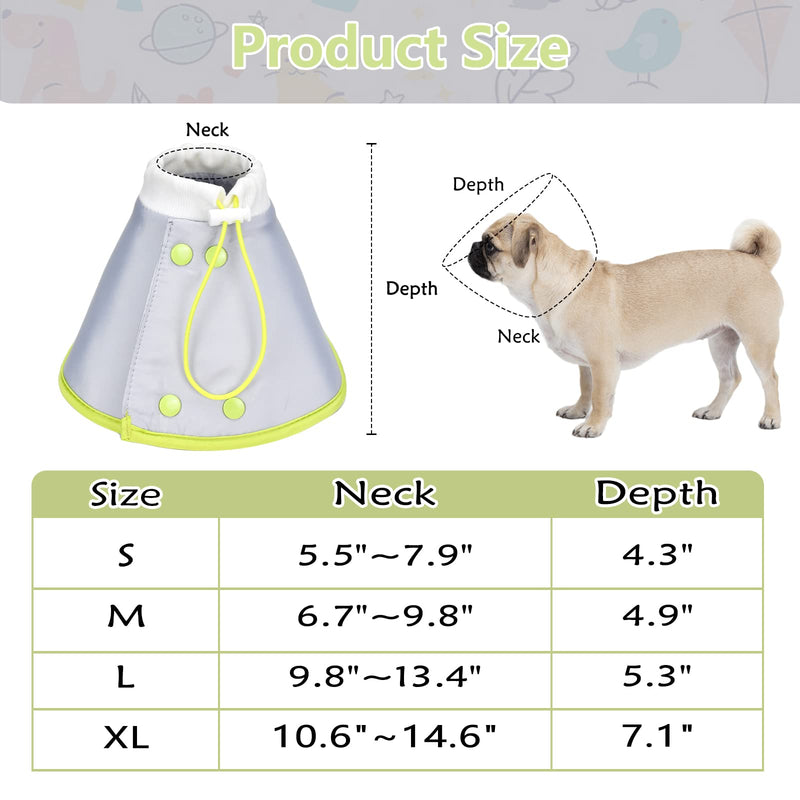 Vehomy Cat Recovery Collar Adjustable Cat Dog Cone Collar Pet Elizabethan Collar Soft Lightweight Dog E Collar for Cat Kitten Puppy to Stop Licking Wounds After Surgery Grey L Large - PawsPlanet Australia