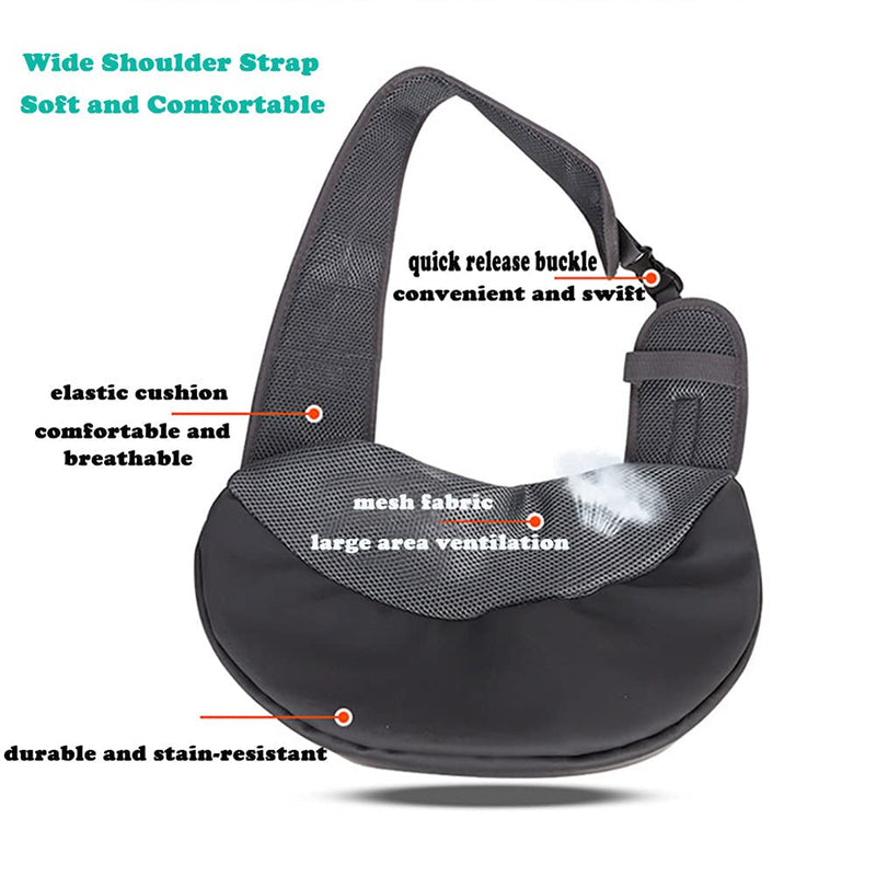 Pet Dog Sling Carrier, Breathable Mesh Portable Travel Safe Pet Sling Shoulder Bag Carrier with Adjustable Non-Slip Shoulder Strap for Small Dogs Cats Puppy Large Purple - PawsPlanet Australia